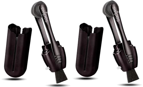 Calabria Swipes Mini Eyeglass Cleaner Microfiber Glasses Lens Cleaner Black 2 Pack Sunglass Eye Glasses Cleaner Accessories