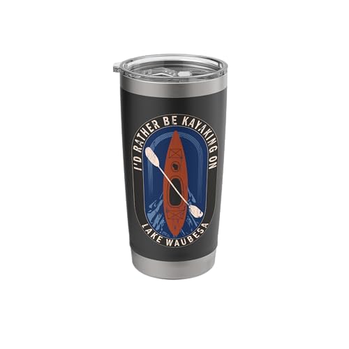 Id Rather Be Kayaking Lake Waubesa Stainless Tumbler