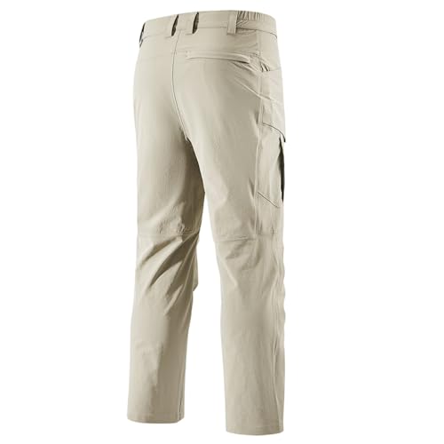ADHOWBEW Men Cargo Pants Lightweight Baggy Big and Tall Elastic Waist Tactical Work Hiking Relaxed Fit Trousers 5