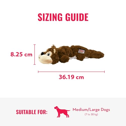 KONG – Scrunch Knots Squirrel – Innere Geknotete Seile und Minimale Füllung für Weniger Unordnung – Für Mittelgroße/Große Hunde
