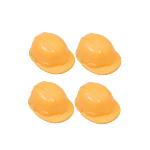 Hemoton 4Pcs Simulation Safety Helmet Fun Yellow Engineering Hats for Role Play Dress Up Lightweight present for Boys Educational Construction Props