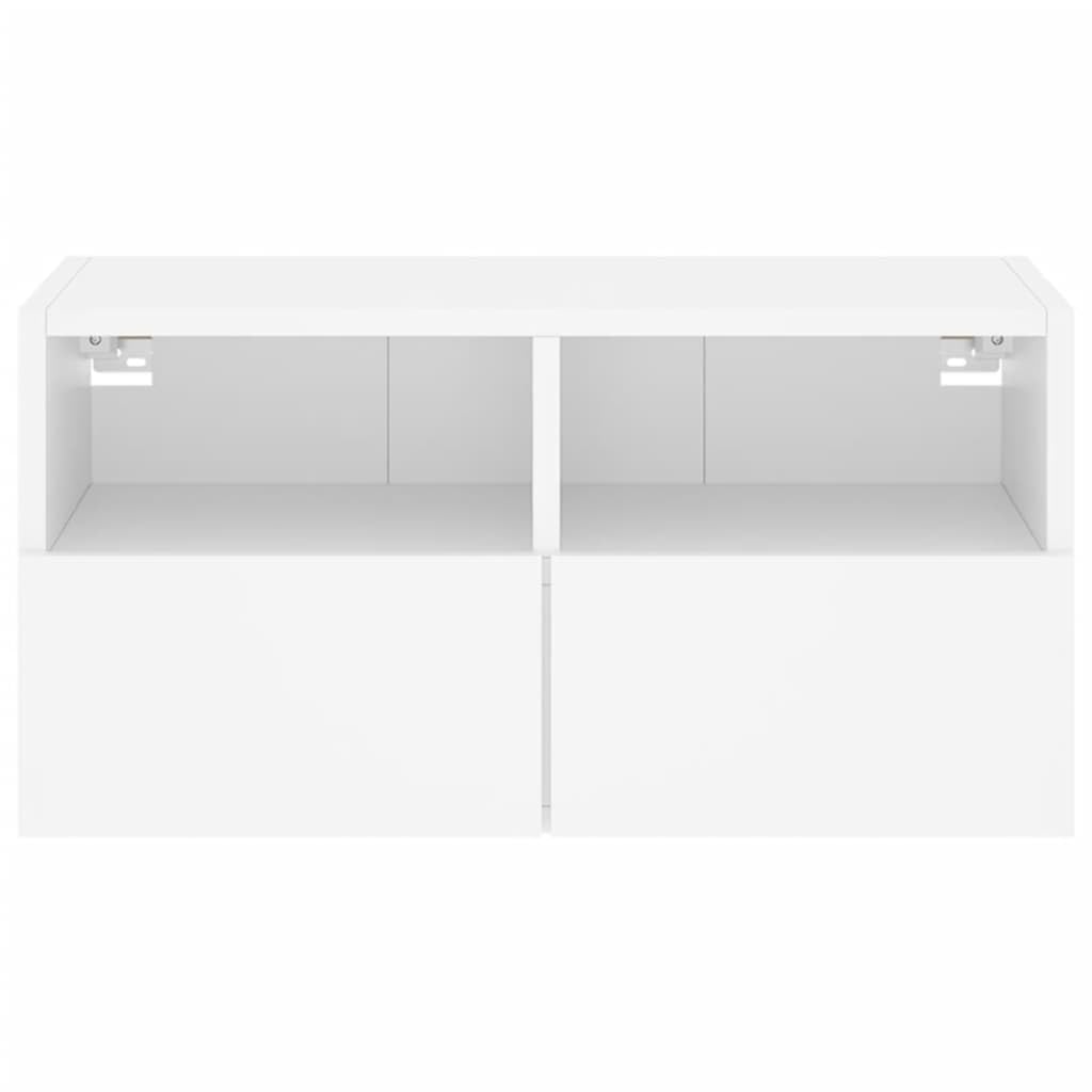 Mobile TV a parete bianco 60x30x30 cm legno Cosite design moderno spazio-cantare Sto per soggiorno facile montaggio Slish Home Fur