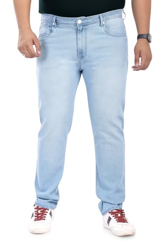 Image of Pluss Tribe - Plus Size Jeans for Men - Denim Jeans - Ideal for Casual, Office Available Sizes : 40 to 52