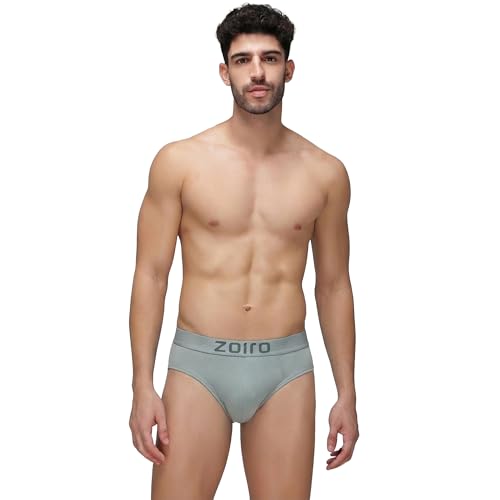 Image of Zoiro Men's Fluid-Fabric Brief | Micro Nylon Waistband | 4-Way Stretch Soft Supple Fit | Skin-Friendly Breathable Innerwear | 90% Cotton 10% Spandex