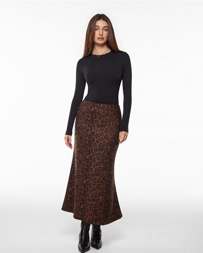 INLYRIC Women's Long Sleeve T-Shirts Crew Neck Basic Fitted Slim Tees Thermal Going Out Trendy Crop Tops2