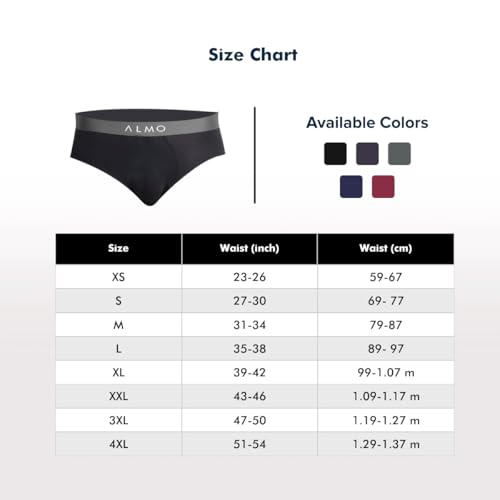 Image of ALMO Men's Micromodal Briefs | Sweat Absorbent, Anti-Microbial | Light Weight Underwear | Dark Collection