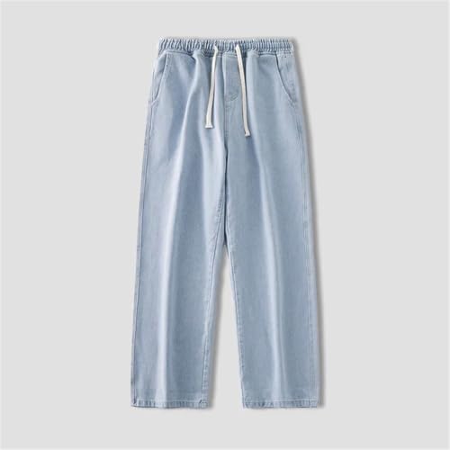 Men's Y2K Drawstring Jeans Korean Style Loose Fit Straight Wide Leg Denim Pants Hip Hop Streetwear4