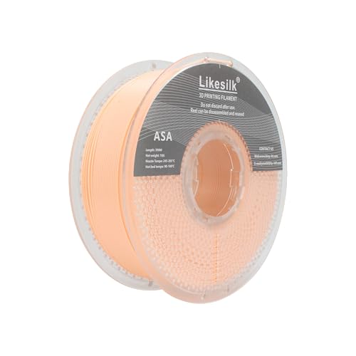 Image of 3D Printer Filament, Neatly & Strong 1.75mm Filament for 3D Printing, Accuracy + /- 0.02mm 1KG Spool(2.2lbs), ASA Flesh 1KG