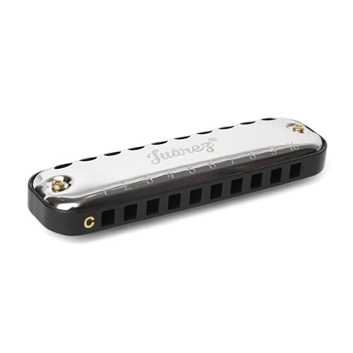 Image of JUAREZ JRZ11HM Slim Harmonica | 10 Hole C Key Blues Mouth Organ for Kids & Beginners | Brass Reeds, ABS Comb with Case