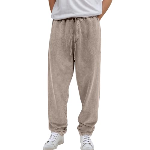 Pantalones de chándal para hombre con cintura elástica y corte holgado tipo harén japonés