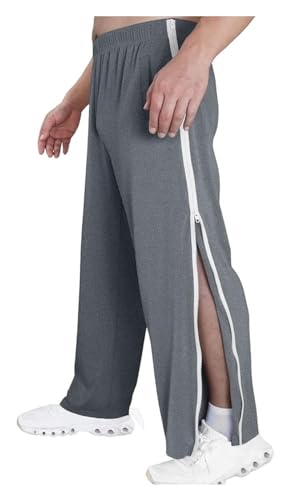 Pantalon de jogging ample gris vêtement de maison pour convalescence - 3