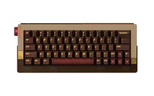 DRY STUDIO Retro 63 RT HE Magnetic Wired Gaming Keyboard with Mechanical Feel, Metal and PEI with 8K Low Latency and Mode Switching RGB - Hazy Amber