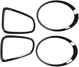 EVGATSAUTO Headlight Cover Trims, 4pcs Gloss Black Headlight Taillight Surround Cover Trims Replacement for Mini R56 R57 R58 R59 Cooper S JCW 20072015