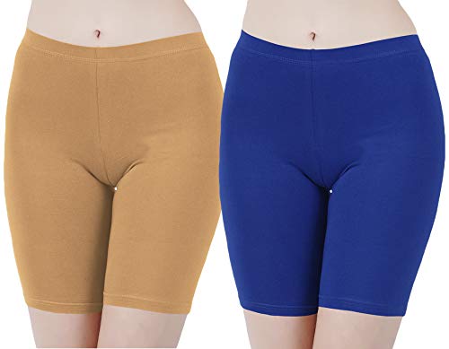 Image of Buy That Trendz Cotton Lycra Tight Fit Stretchable Cycling Shorts Womens | Shorties for Active wear /Exercise /Workout /Yoga /Gym /Cycle /Running Red Grey Combo Pack of 2