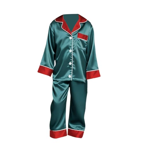 Conjunto de pijama de Navidad familiar a juego - manga larga cómoda tira de botones accesorios para fiestas - Pijamas familiares a juego, para otoño e invierno, todos los días de Acción de Gracias