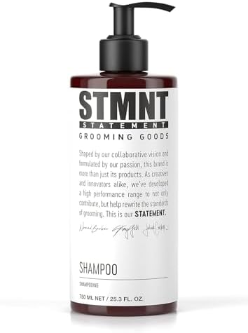 STMNT Grooming Goods Shampoo, 25.3 oz | SLS/SLES Sulfates Free | Activated Charcoal & Menthol | Removes Build Up | Fuller Feeling Hair