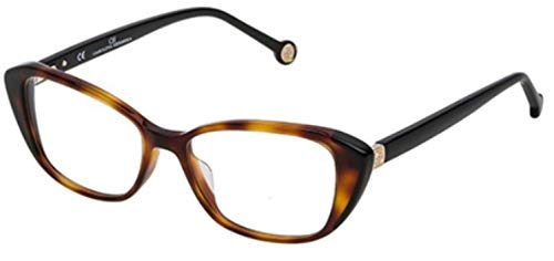 Eyeglasses Carolina Herrera VHE 738 0752 Shiny Dark Havana Clear Lens