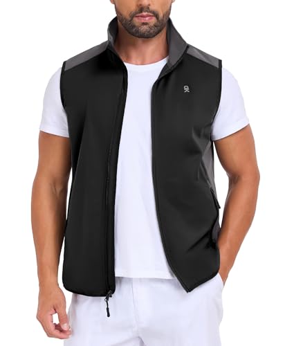 Image of Little Donkey Andy Men's Water-resistant Outerwear Vests, Stretch Windproof Vest for Cycling, Running, Golf