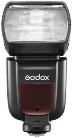 Takaosa view of the Godox TT685O II Flash, displaying the LCD panel and control buttons.