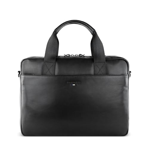 bugatti Romeo maletín de cuero para hombre, bolso de negocios con compartimento para portátil de 13', negro
