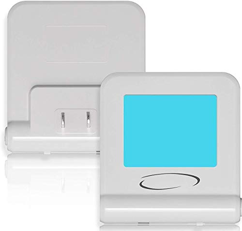 Ericasco Night Light Plug in Warm White LED, Dusk to Dawn Sensor, 8 Color Night lamp, Soft, Smart Energy Efficient Nightlight for Bedroom, Bathroom, Baby Room Stairs, Kitchen, Hallway, Compact 2 Pack