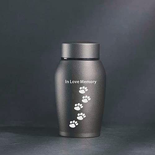 Urna para mascotas, urna funeral de cremate de metal para cenizas de perro/gato, recuerdo de huellas (3.5 pulgadas de ancho x 7.3 pulgadas de alto Cover