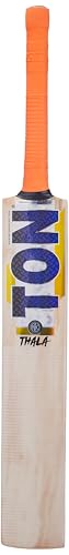 Image of SS Thalla Kashmiri Willow Cricket Bat, 1200 Grams, Short Handle for Men, Premium Willow for Leather Ball, Lightweight, Strong Grip, Shock Absorption, Ideal for Professional Players
