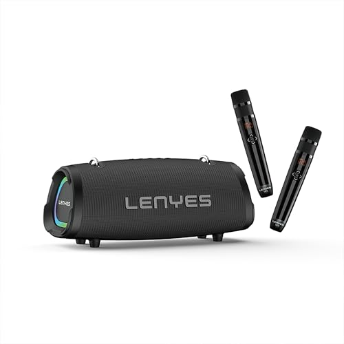 Image of Lenyes S872 Bluetooth Speakers Wireless, 160W Peak Output, 2.1 Stereo Sound, IPX6 Waterproof, 9000mAh Battery, TWS Pairing Bluetooth Speaker, AUX /TF /USB Playback, Mic & Power Bank Support - Black