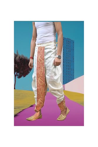 Image of Men's Ready to Wear Pant System MARWADI Embroidered Dhoti for Marriage, Party, Pooja, Festival etc. (GC009)