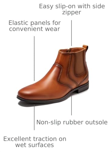 Image of Holy dove Chelsea Boots Men - Genuine Leather,Chelsea Boots for Men with Side Zipper, Casual Slip-On Ankle Boots, Chukka & Oxford Style Dress Boots