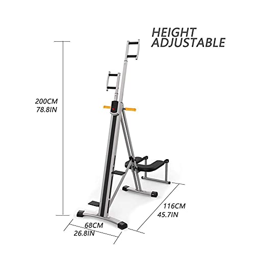 Image of Vertical Climber Multifunction Folding 2 in 1 Climbing Stepper-Total Body Workout- Legs Arms Abs Calf-Adjustable Height&