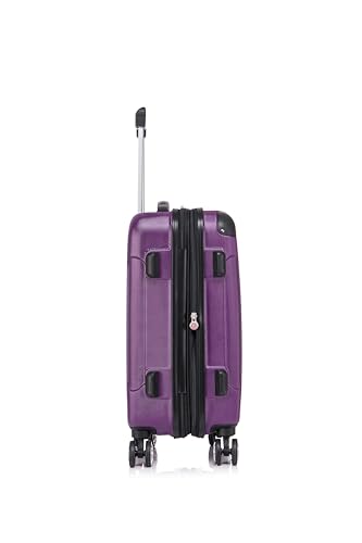 Image of Rockland London Hardside Spinner Wheel Luggage Set, Purple, Carry-On 20-Inch and Tote 14-Inch (F1902-PURPLE)