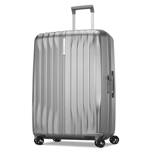 Image of Samsonite UpLIFT Large Checked Hardside Luggage with Spinner Wheels - Airline-Approved, TSA Lock, Adjustable Handle System - Polycarbonate Hard Suitcase for Ultra Lightweight Travel - Silver Shimmer