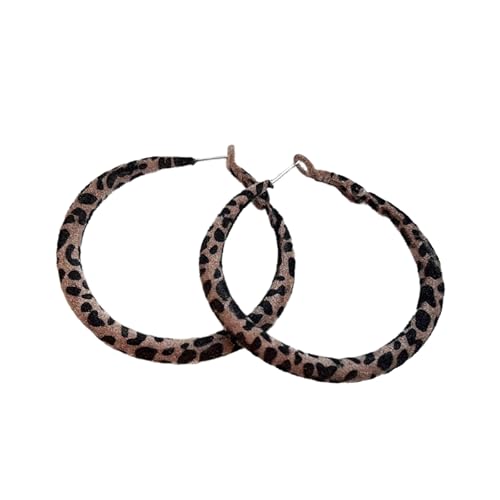 Comfortable Geometric Flocking Animal Print Earrings Contemporary Designs Ear Accessories for Parties Comfortable Trendy Earring