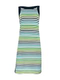 Sunflair - Vestido básico de playa para mujer – Sin mangas, ajustado a la figura y con moderno patrón de rayas, Construcción nocturna/turquesa(3023), 44