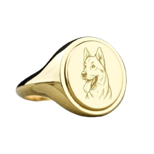 Bague Chien de Canaan ovale en argent 925 et chevalière homme femme
