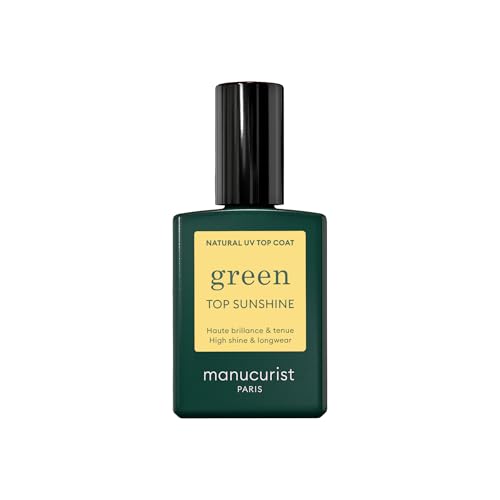 Manucurist â€¢ Green Sunshine Top Coat â€¢ Vegan Top Coat â€¢ 12-Free â€¢ Plant-Based Ingredients (69%) â€¢ Made in France â€¢ 0.5 fl oz