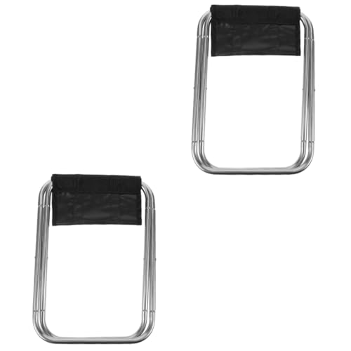 Happyyami 2 Piezas Taburete Plegable De Aleación De Aluminio Portátil para Exteriores Silla Plegable Portatil Silla Trípode para Acampar Carpa Pequeño Taburete De Camping Grey Tela Oxford