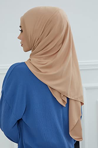 Aisha's Design Jersey Shawl for Women Instant 95% Cotton Modesty Turban Cap Hat Head Wrap Cotton Scarf4