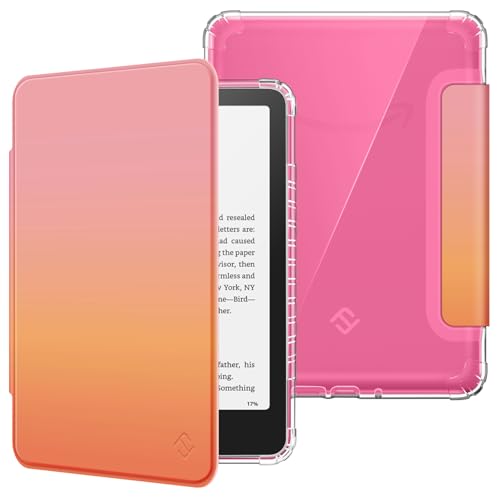 FINTIE Funda para Kindle Paperwhite 2024 (12.ª generación) y Kindle Colorsoft Signature Edition (1ª generación), ligera carcasa trasera transparente trasera de TPU suave con auto despertador/sueño,