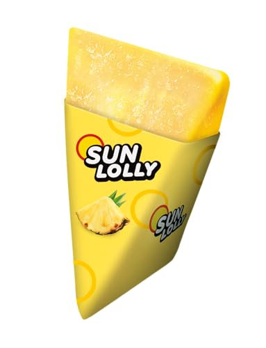 Sun Lolly Wassereis Ananas 12er Vorratspack | Mit Fruchtsaft | Zum Selbsteinfrieren | Ohne künstliche Aromen | Frei von Süßungsmittel | Laktosefrei | Glutenfrei | 12 x 480ml