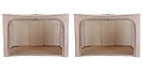 Periea 'Beau' Foldable Stackable Fabric Home Storage Boxes with Steel Frames - Set of 2 (Camel, Large)