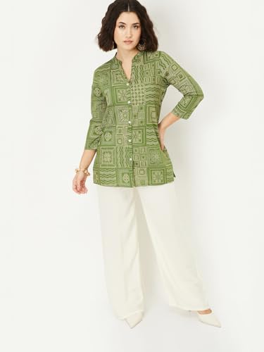 Image of Max Women's Cotton Blend Regular Fit Casual Kurta