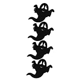 SWOOMEY 4pcs Ghost Napkin Rings Decorative Napkin Holder Ghost Napkin Buckles Serviette Rings Halloween Napkin Holders Metal Napkin Rings Table Napkin Bands Accessories Alloy Round