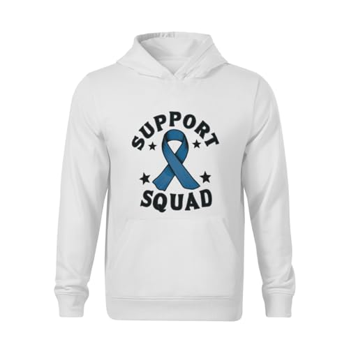 Kids Colon Cancer Support Squad Colorectal Cancer Awareness Boys Girls Lightweight Kangaroo Pocket Fleece Hoodies2