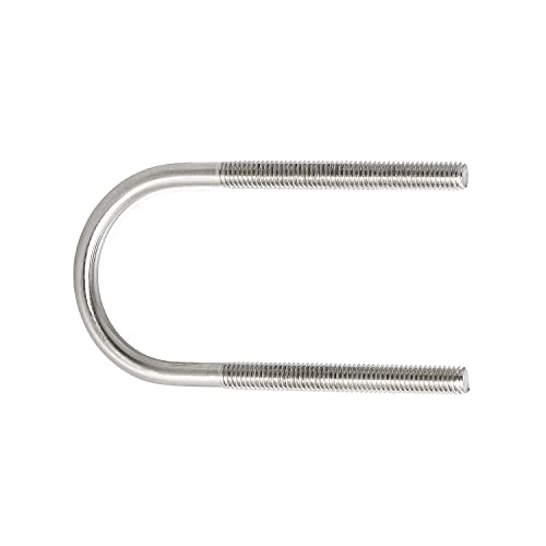 Image of Round U-Bolts 1.38 inch(35mm) Inner Width M6 Thread 304 Stainless Steel Silver with Plates Nuts Flat Washers for Car /RV /Trailer Bumper, 4Pcs