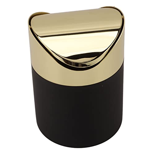 Image of Trash Can, Stainless Steel Small Garbage Can Trash Bin Countertop Trash Can with Swing Lid for Home Office Kitchen Gold