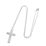 HOMSFOU Collar Colgante de Cenizas Cruz de Acero Inoxidable, Medallón Urna Cremación Portátil para Cenizas Humanas Mascotas, Joyería Conmemorativa para Mujer y Hombre, Uso Diario
