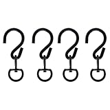 Sarini Stück schwarze,um 360° drehbare S-Haken,drehbare Haken für Hängekörbe,robuste drehbare Haken mit geschlossenen D-Ring-Haken zum Aufhängen von Pflanzenkörben,Blumentöpfen usw.