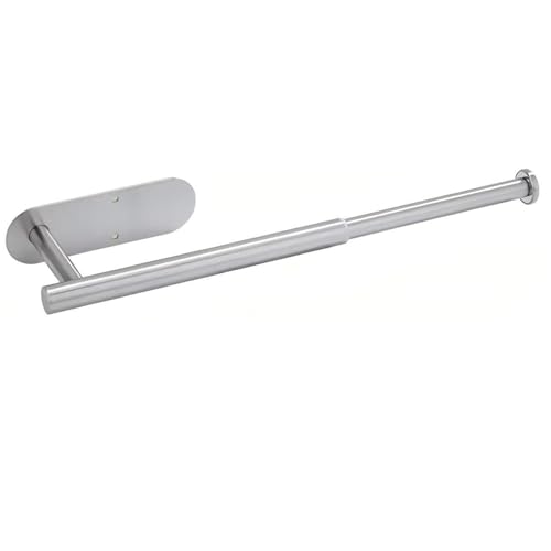 Porta Asciugamano da Parete Estensibile 22.8-38.3 cm, Argento Porta Asciugamani, Autoadesivo Per Porta Salviette con Viti, Acciaio Inos Barra Porta Asciugamani